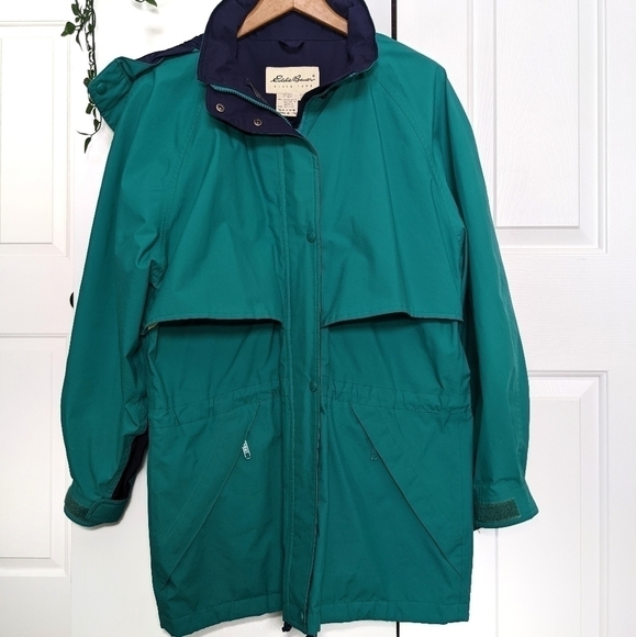𝅺VINTAGE 90s Eddie Bauer Women's Gore-Tex Full Zip Hooded Jacket - Picture 1 of 15